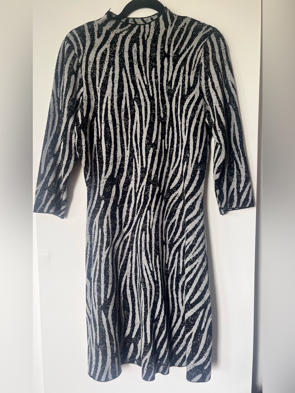 Nanette by Nanette Lepore Zebra Print Stretch Knit Sweater Dress | Size L